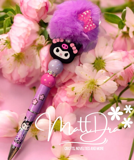 Finished Beadable Pen Kuromi