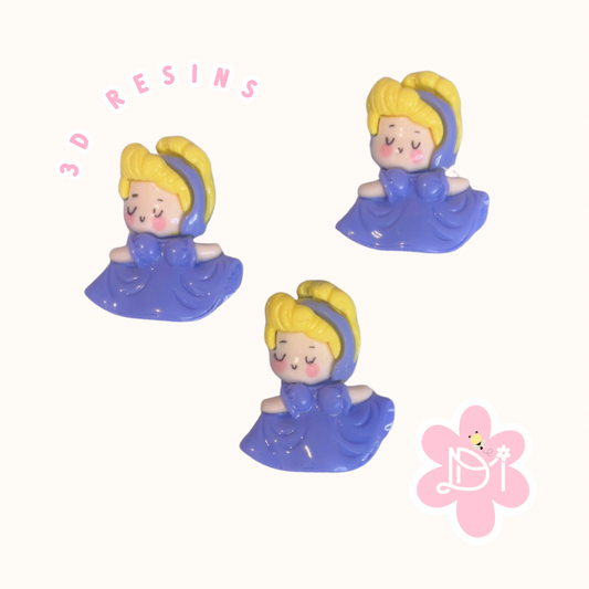 3D Resins blue princess (no hole)