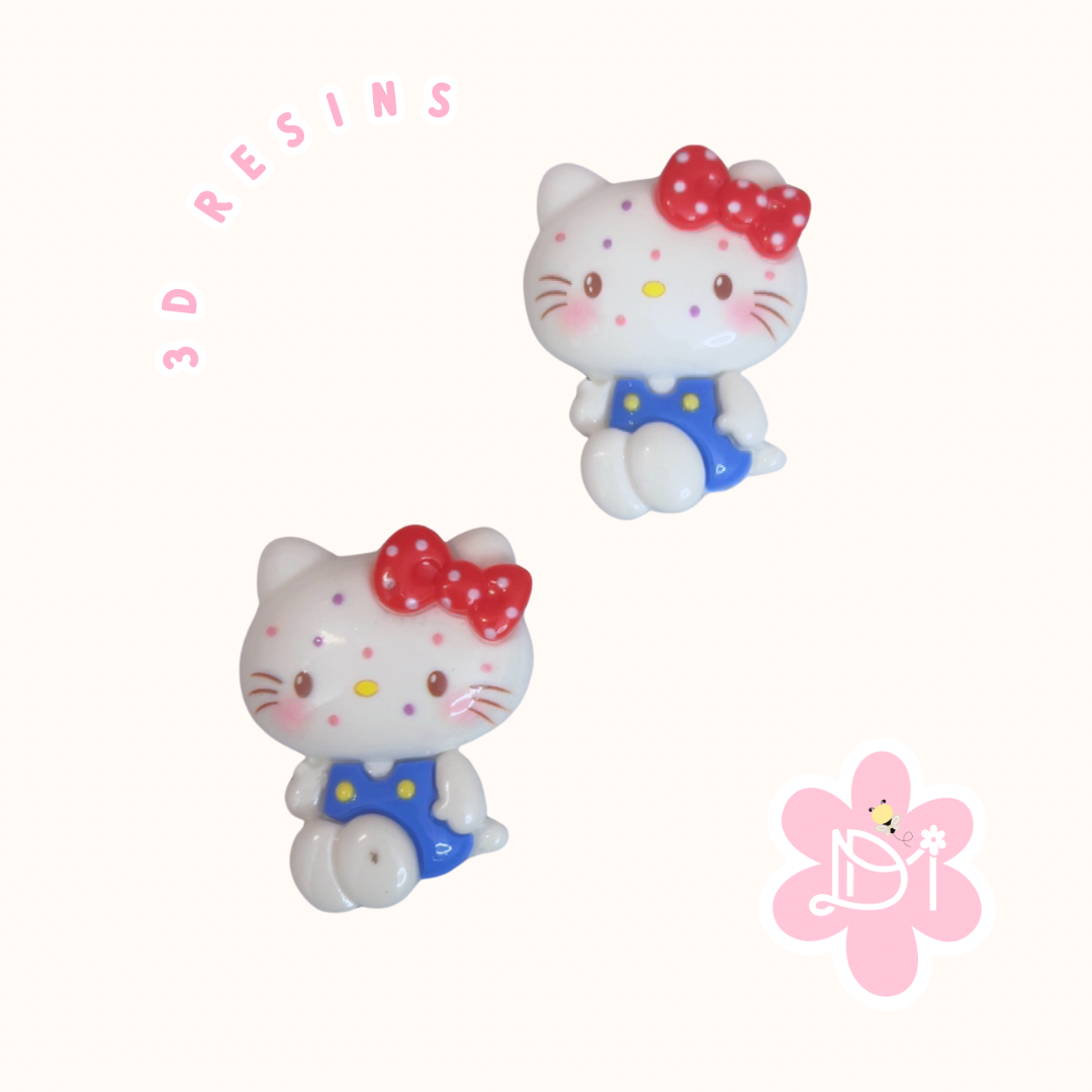 3d Resin Cat Red Bow large (1 pc)