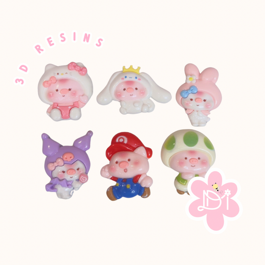 3D resins Kawaii Animals (no hole)