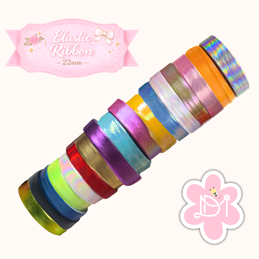 22mm Elastic Ribbon - Bow Center Trim/ 1 yd