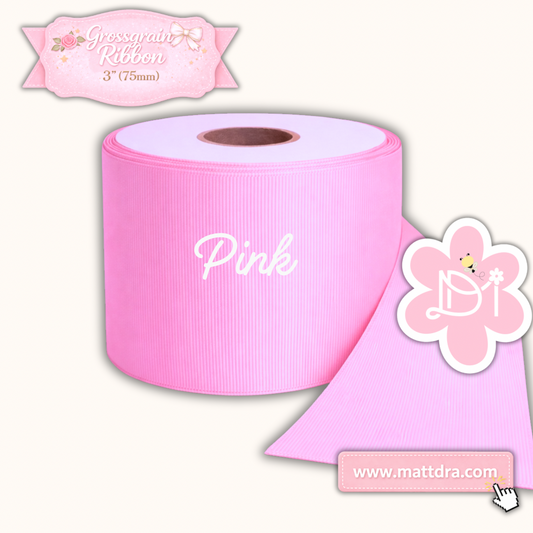 Grossgrain Ribbon 3" (75mm) -Pink