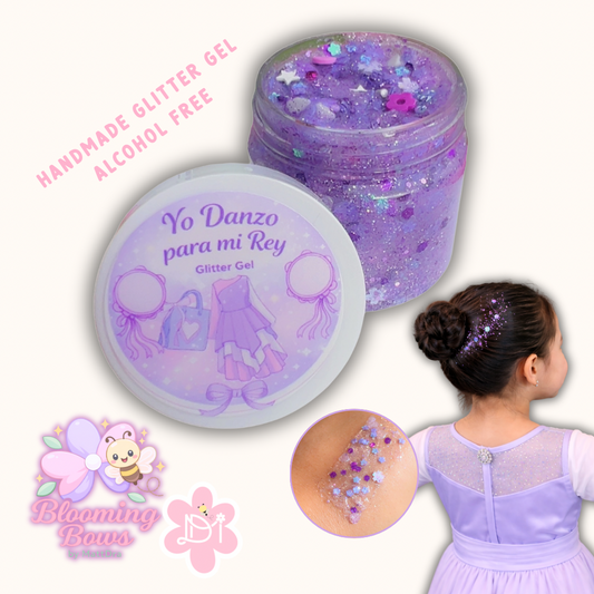 Handmade Glitter Gel - Yo Danzo para mi Rey- frasco de 1.86 oz