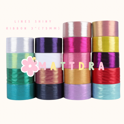 Lines Shiny Ribbon 3" (75mm)