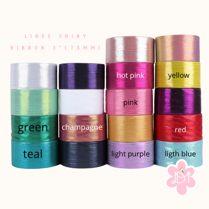 Lines Shiny Ribbon 3" (75mm)