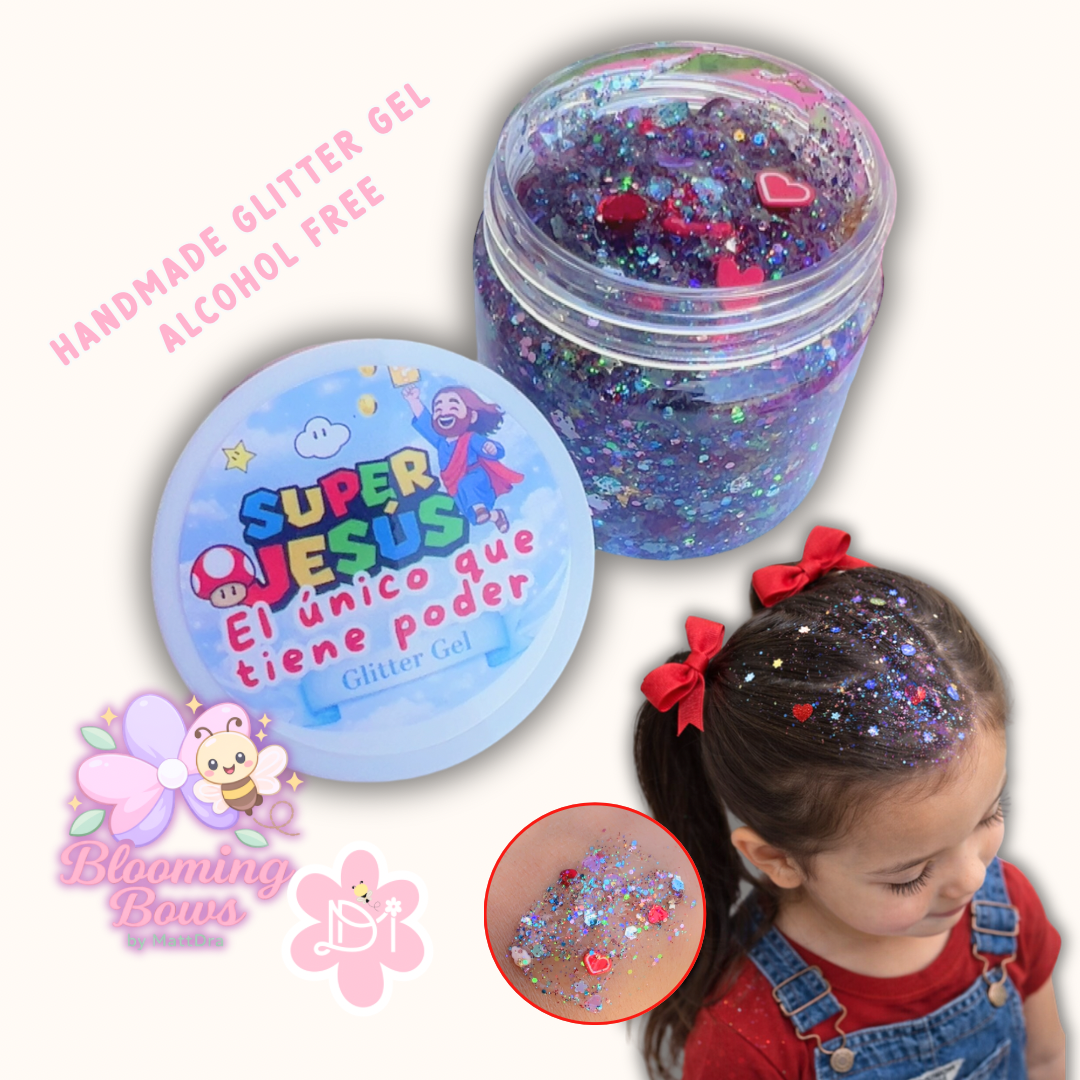 Handmade Glitter Gel - Super Jesús - Frasco 1.86oz