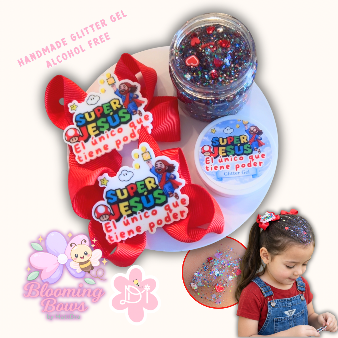Bundle - Par de lazitos - Handmade Glitter Gel - Súper Jesús