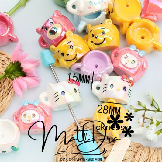 Cups Beads Characters (6 pcs mix)