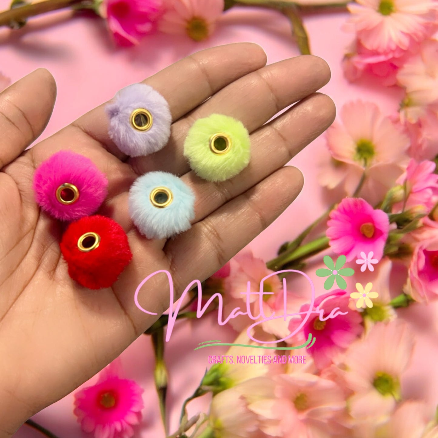 Pompom Beads (5 pcs mix)