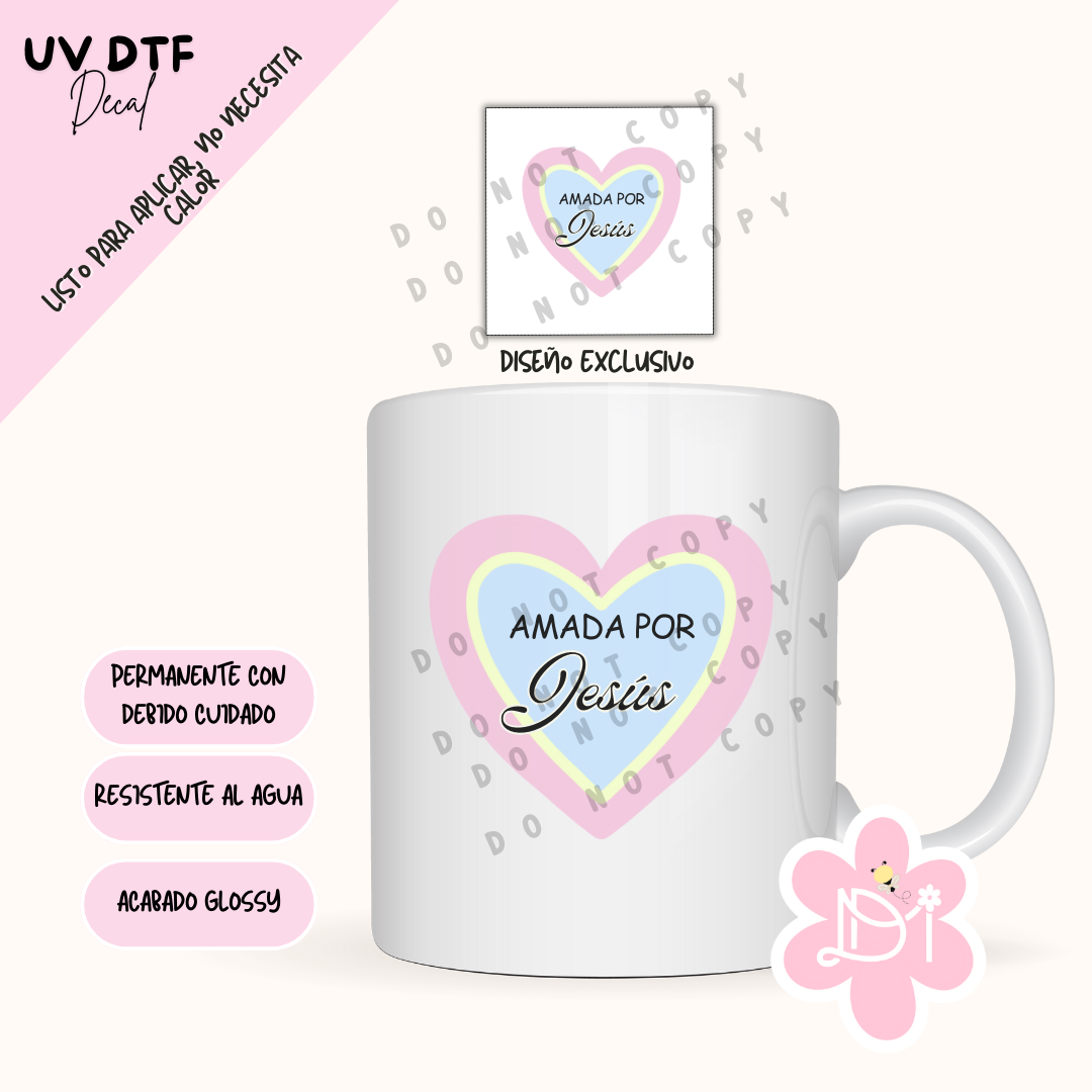 UV DTF Decal - Amada por Jesús