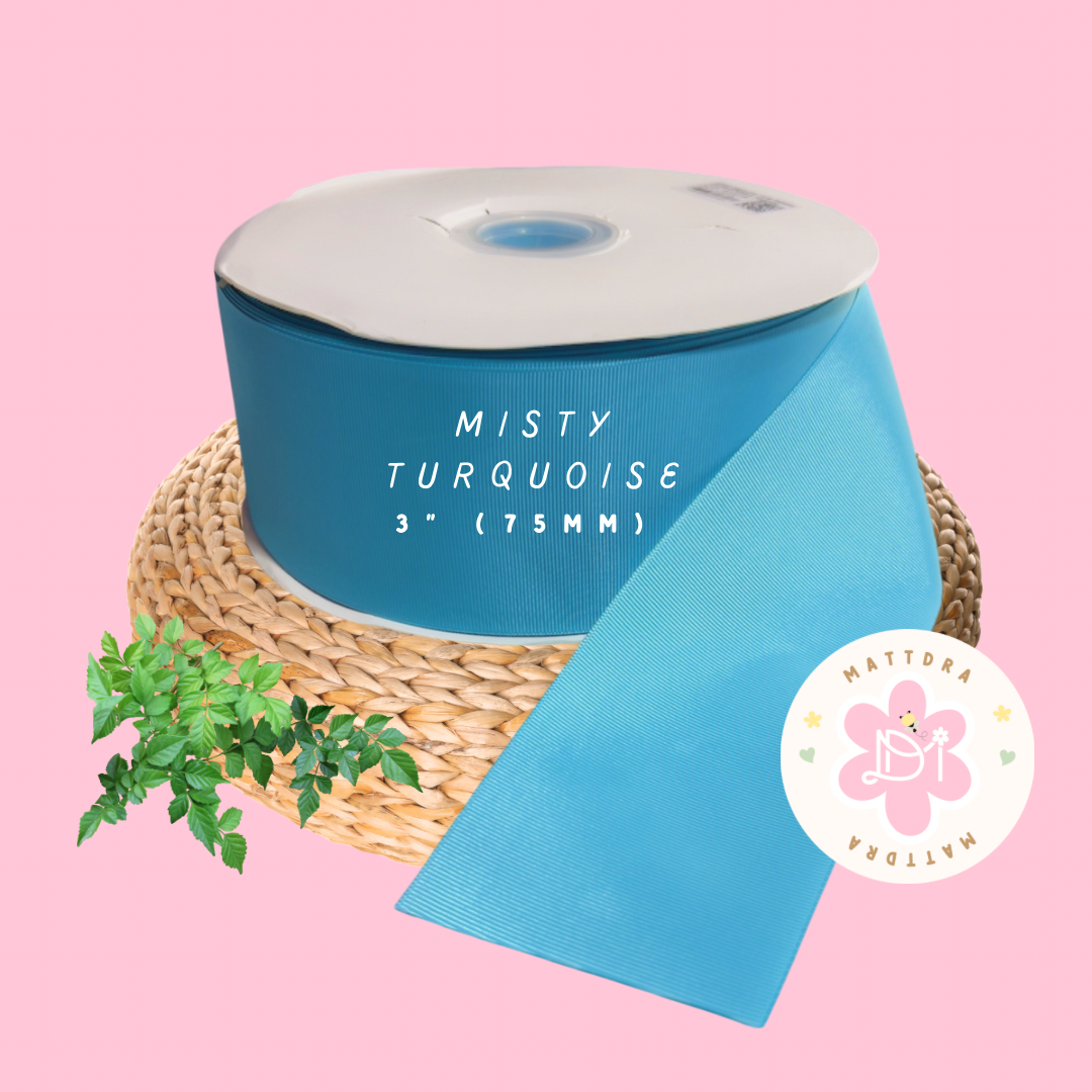 Grossgrain Ribbon 3” (75mm) Misty Turquoise