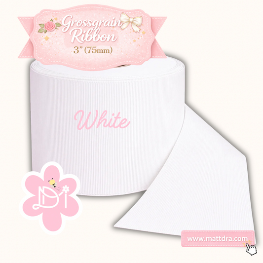 Grossgrain Ribbon 3” White