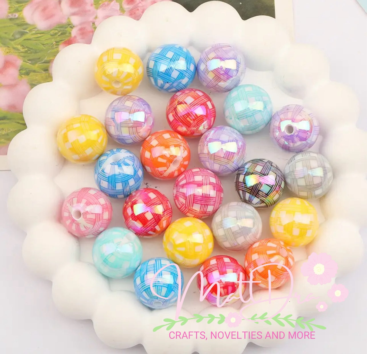 16mm acrylic beads (10 pcs mix)