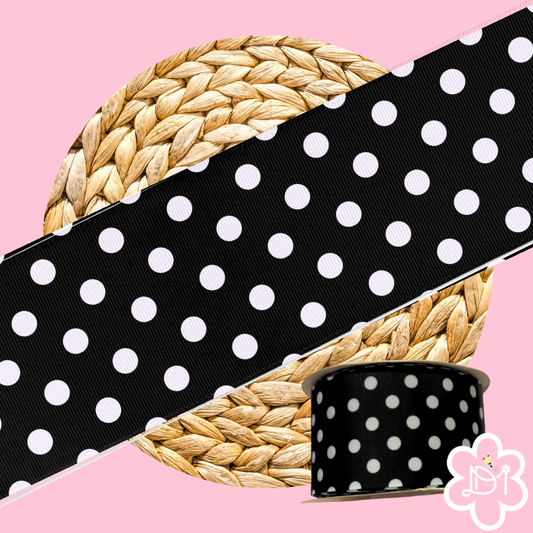 Polka dots Ribbon 3”  black