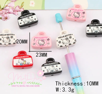 20x23mm Acrylic Beads Fashion Cat Purse (4 pcs mix)