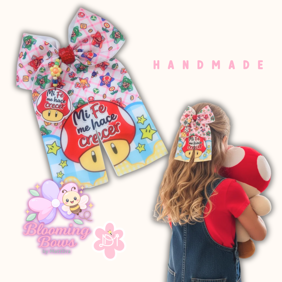 Lazo Boutique “Mi Fe Me Hace Crecer” – Handmade Bow para Niñas | Blooming Bows by MattDra