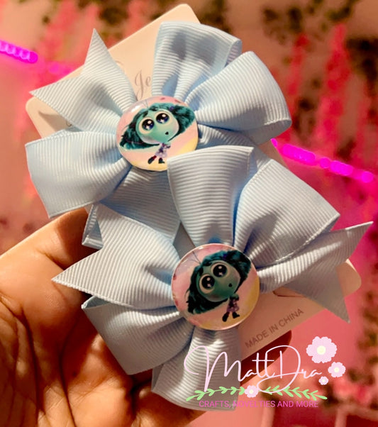 Finished Set Mini hairbows 3” aprox Inside Out 2 Envy 🩵