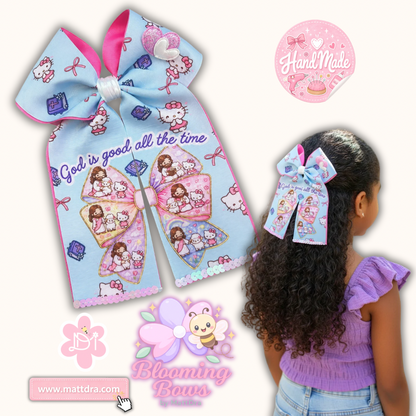 Handmade Lazo- Christian Kitty “God is Good All the Time” – Blooming Bows by MattDra