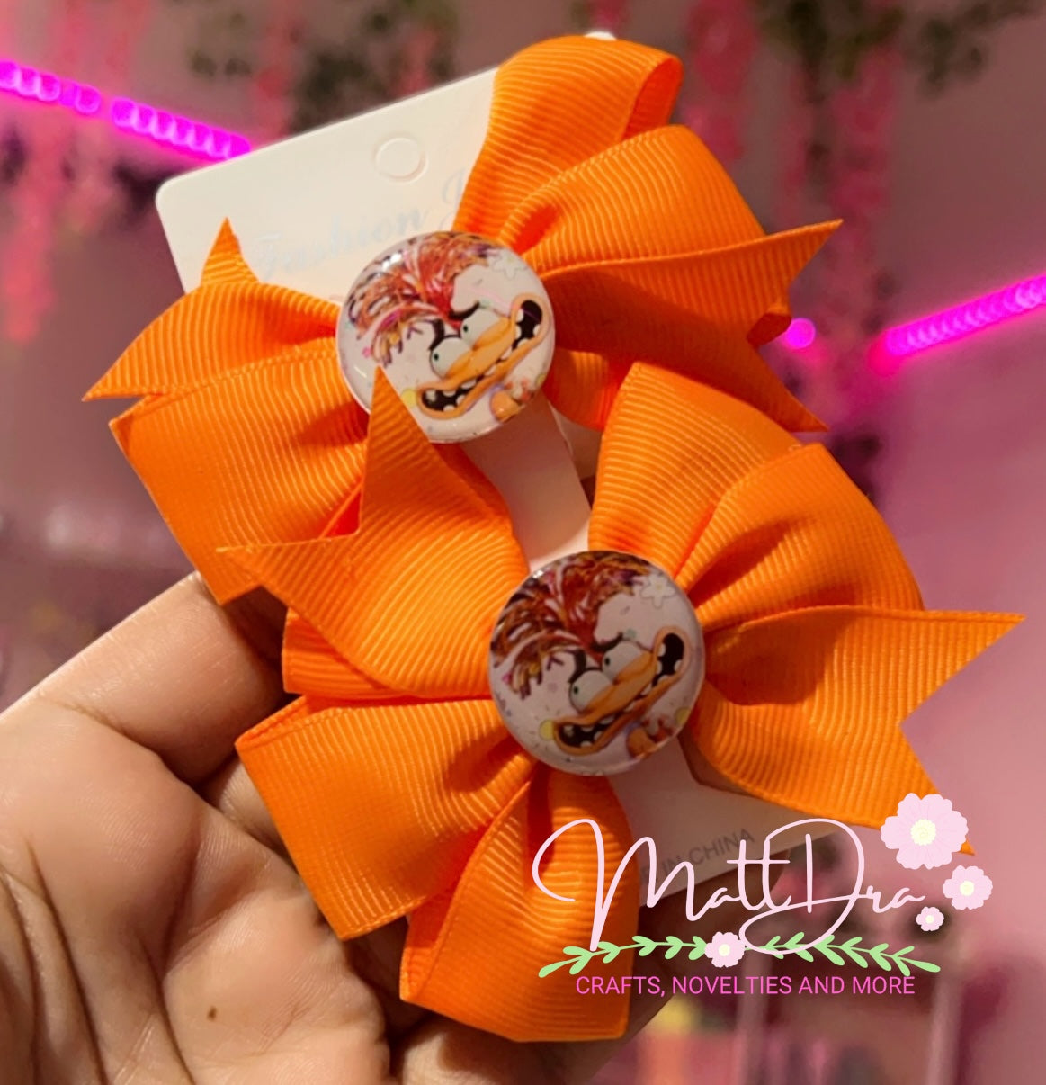 Finished Set Mini hairbows 3” aprox Anxiety 🧡🤎