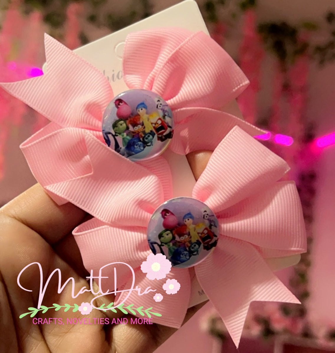 Finished Set Mini hairbows 3” aprox Inside Out 2