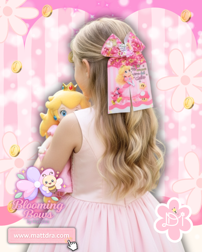 HANDMADE Princess Boutique Hair Bow for Girls | Large Pink Character Bow | Blooming Bows by MattDra
