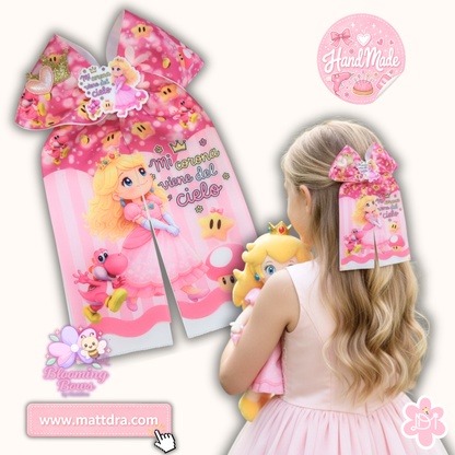 HANDMADE Princess Boutique Hair Bow for Girls | Large Pink Character Bow | Blooming Bows by MattDra