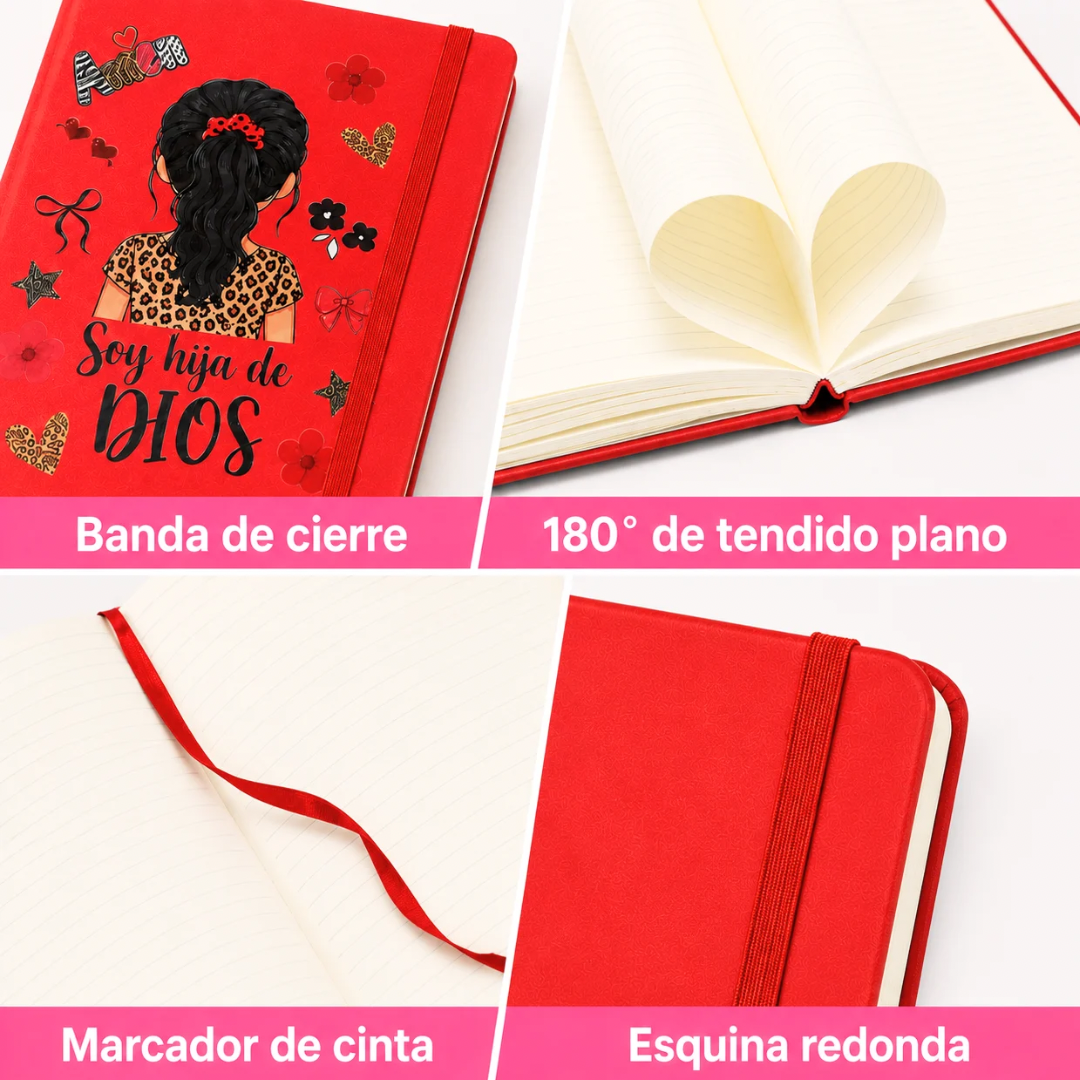 Bundle Personalizado “Soy Hija de Dios” – Taza, Libreta A5 y Bolígrafo con UV DTF | Diseño Cristiano Exclusivo MattDra