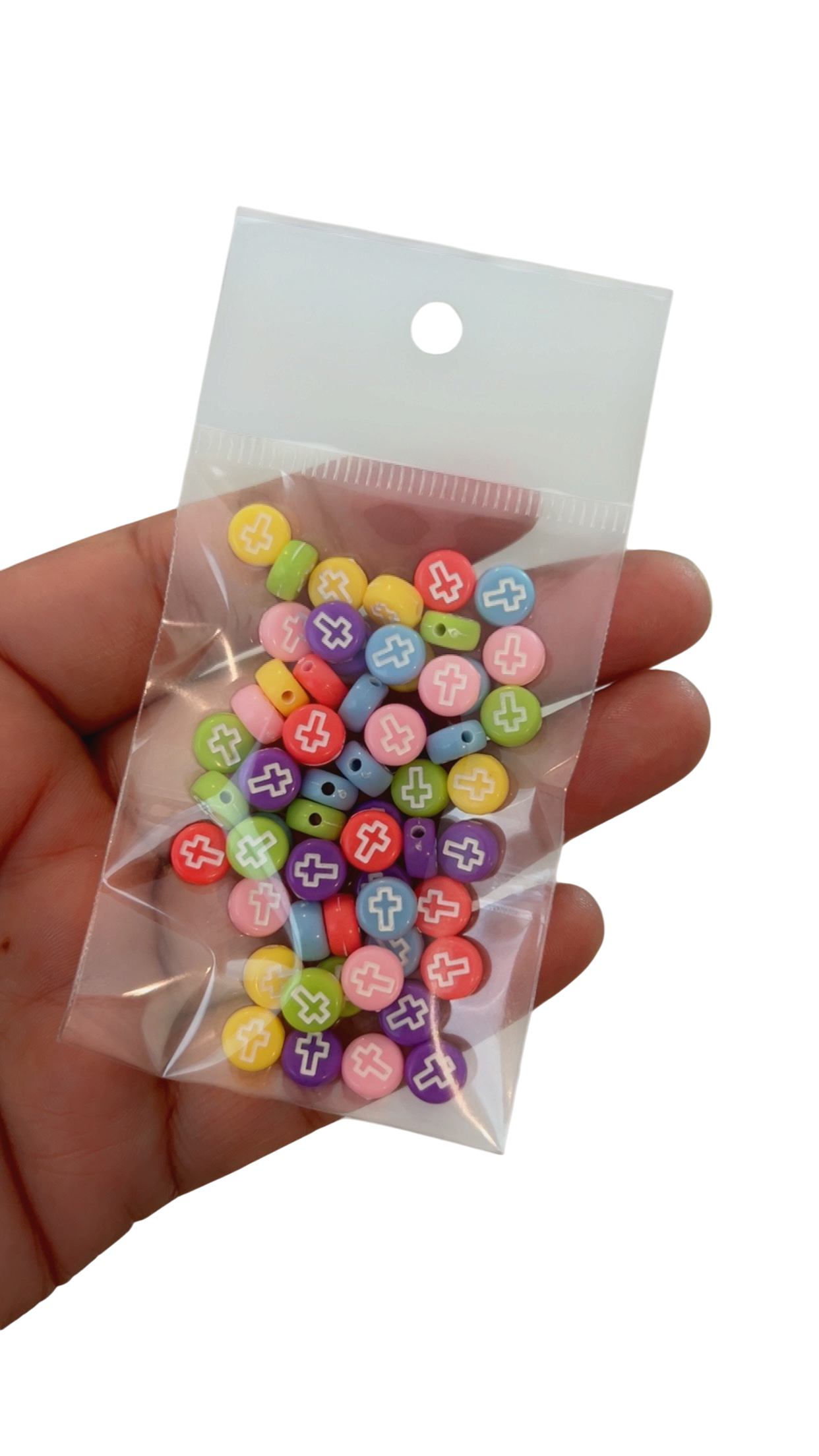 Mini Beads de Cruces Cristianas Multicolor para Pulseras y Manualidades – Paquete Surtido