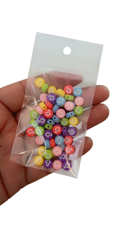 Mini Beads de Cruces Cristianas Multicolor para Pulseras y Manualidades – Paquete Surtido