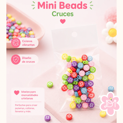 Mini Beads de Cruces Cristianas Multicolor para Pulseras y Manualidades – Paquete Surtido