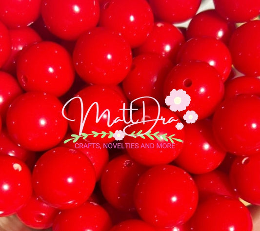 16mm acrylic beads (5pcs) Red