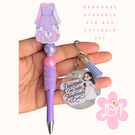 Handmade - Set Beadable pen y llavero Danza