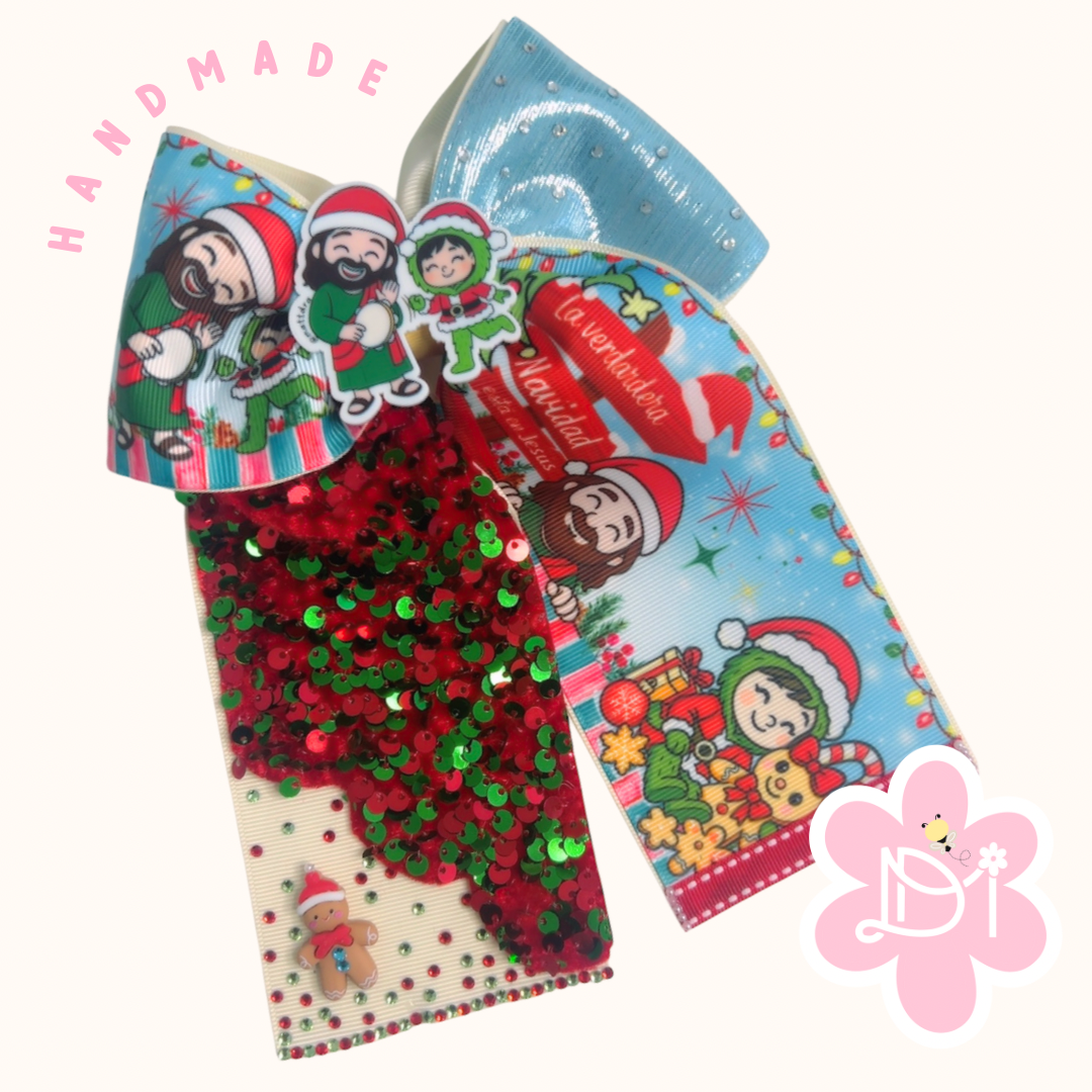Handmade - Lazo (moño) coletero - Jesús La verdadera Navidad