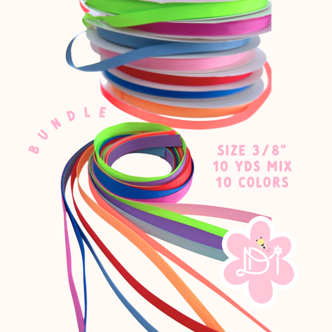 Bundle - 10yds mix - 3/8 Ribbon