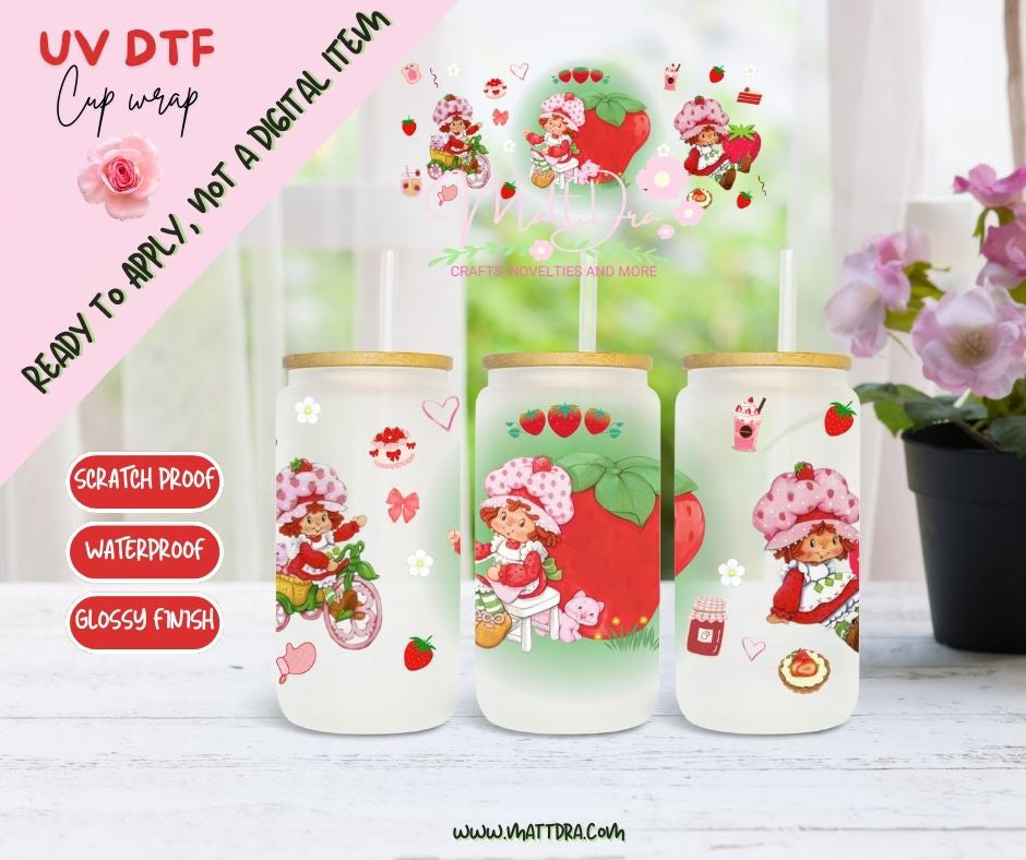 Cup Wrap Uv Dtf strawberry