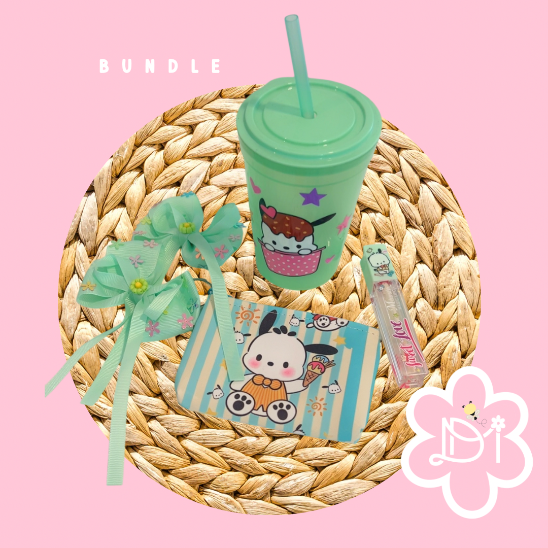 Bundle - Vasito cambia de color con el frío - Set lazitos-magic lipgloss - monedero