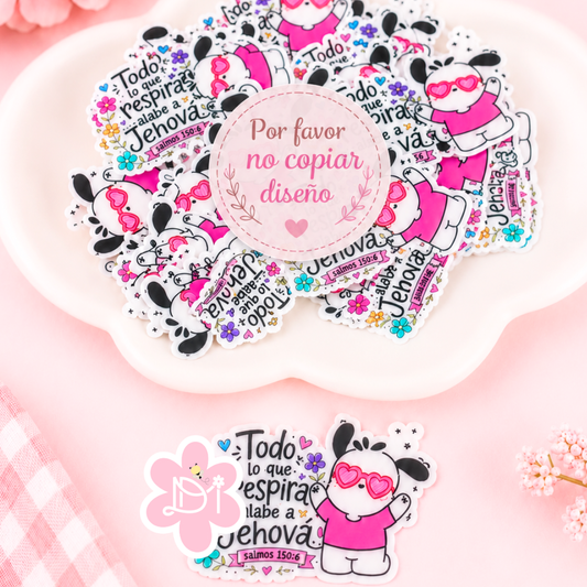 2PCS Christian Kawaii Planar Resin Flatback | Psalm 150:6 DIY Bow Centers Exclusive Design