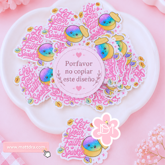 Let Your Faith Sparkle Planar Resin | Christian Kawaii Flatback | 2 Pieces Glitter Dumpling Design