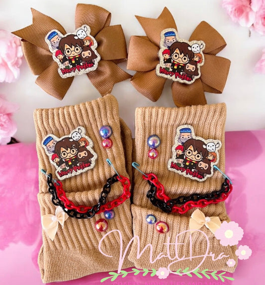 Finished Crazy Socks and Hairbows set