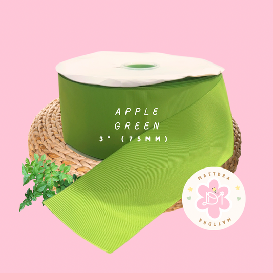 Grossgrain Ribbon 3” - Apple Green