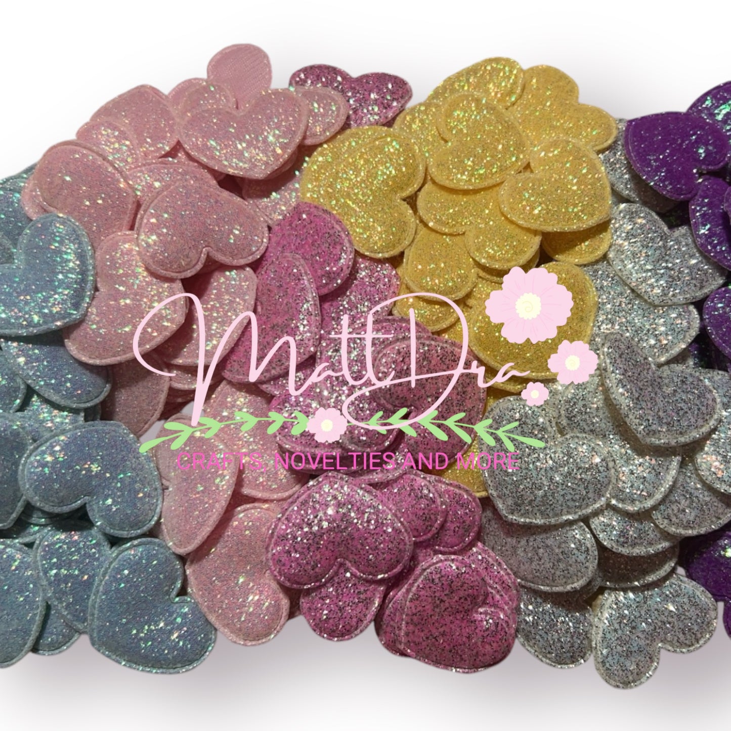 Glitter Hearts (4 pcs)