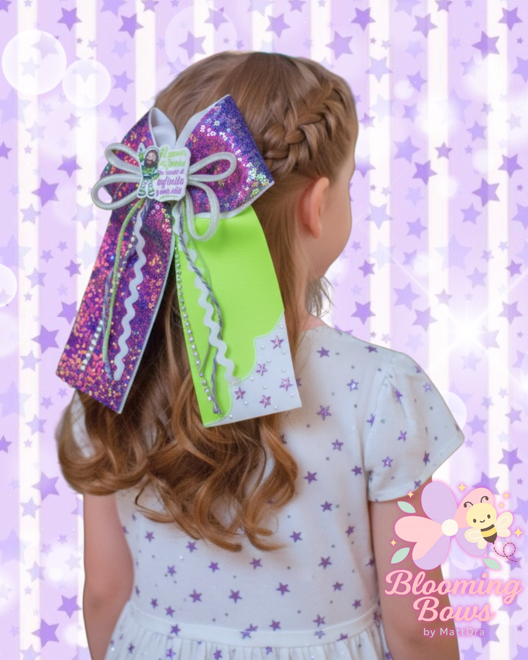 Handmade - El amor de Jesús es hasta el infinito y más allá- Lazo (moño) coletero - Colección Blooming Bows- Mensaje Cristiano