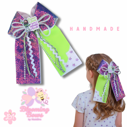 Handmade - El amor de Jesús es hasta el infinito y más allá- Lazo (moño) coletero - Colección Blooming Bows- Mensaje Cristiano