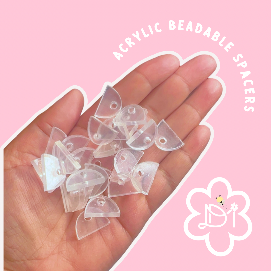 Acrylic Beadable Spacers 6pcs