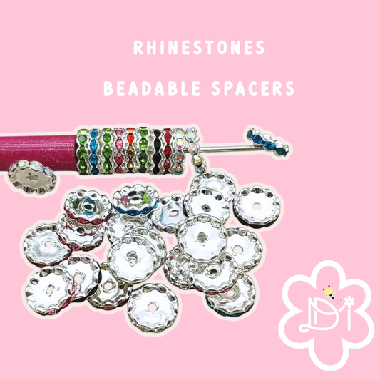 Rhinestones spacers beads 10pcs