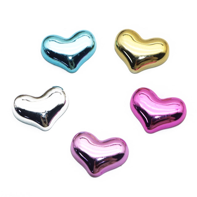 Metalic Acrylic Hearts (3pcs)