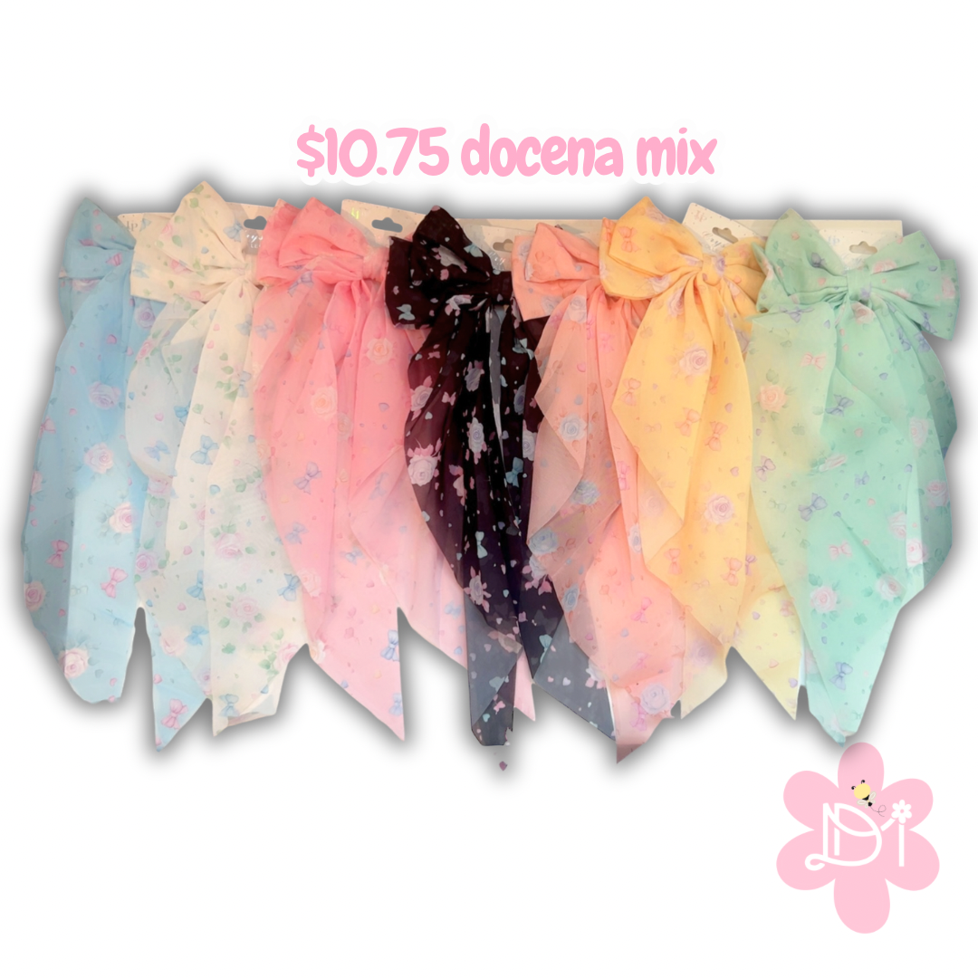 Docena Lazos Coquette Pre Fabricados - Print - 12pcs