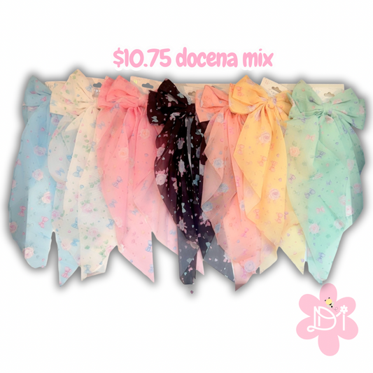Docena Lazos Coquette Pre Fabricados - Print - 12pcs