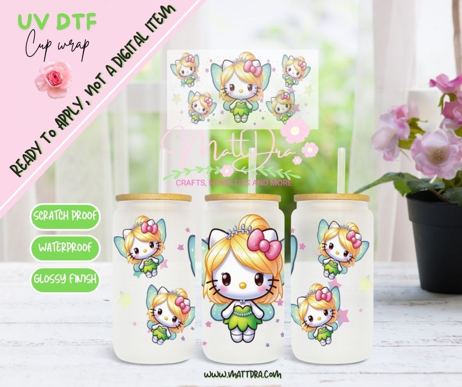 Cup Wrap Uv Dtf 16oz kitty fairy