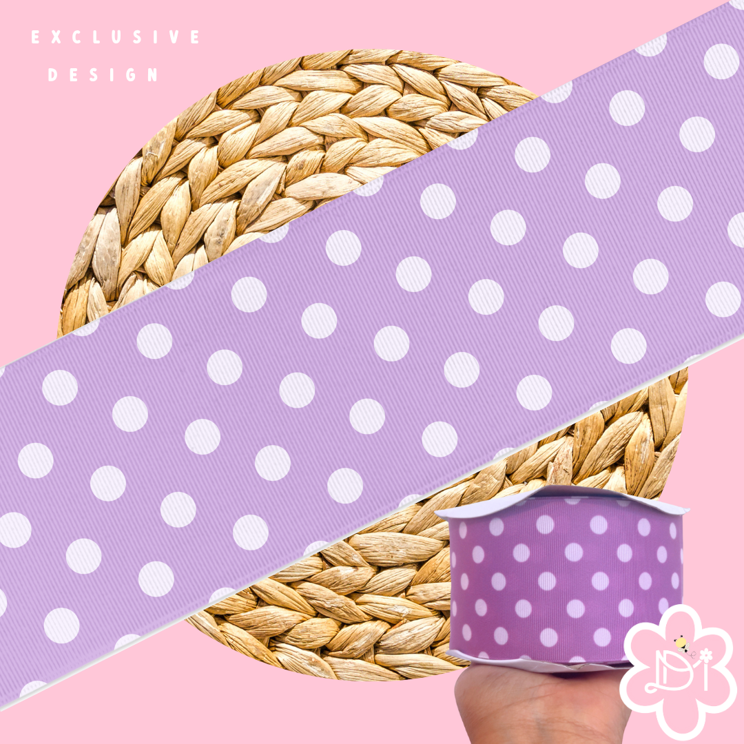 Polka dots Purple 3" Ribbon